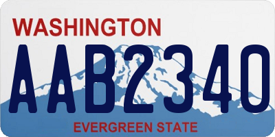 WA license plate AAB2340
