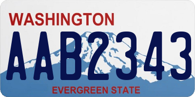WA license plate AAB2343