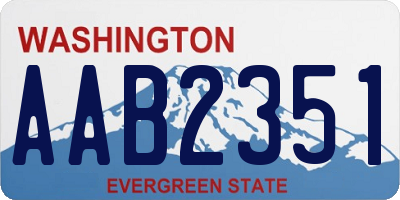 WA license plate AAB2351