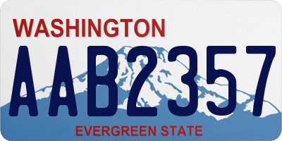 WA license plate AAB2357
