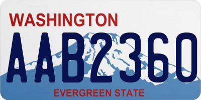 WA license plate AAB2360