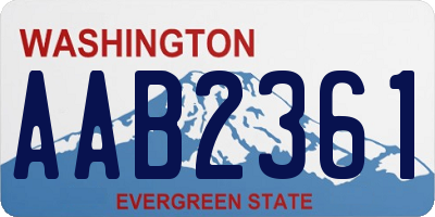 WA license plate AAB2361