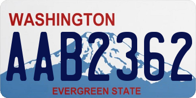 WA license plate AAB2362