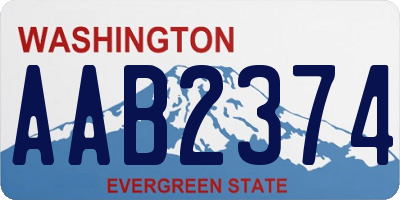 WA license plate AAB2374