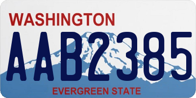 WA license plate AAB2385