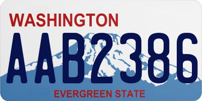 WA license plate AAB2386