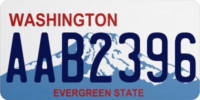 WA license plate AAB2396