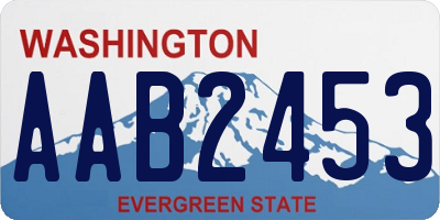 WA license plate AAB2453