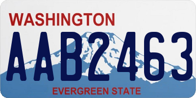 WA license plate AAB2463