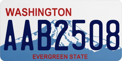 WA license plate AAB2508