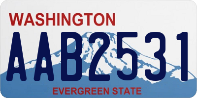 WA license plate AAB2531
