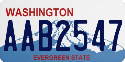 WA license plate AAB2547