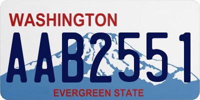 WA license plate AAB2551