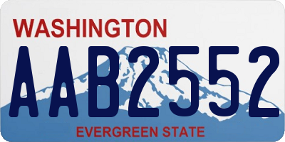 WA license plate AAB2552