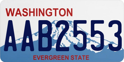 WA license plate AAB2553