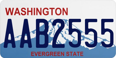 WA license plate AAB2555
