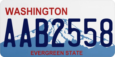 WA license plate AAB2558