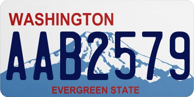 WA license plate AAB2579