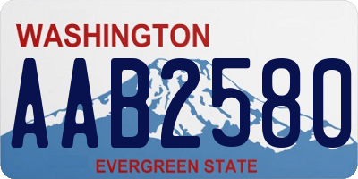 WA license plate AAB2580