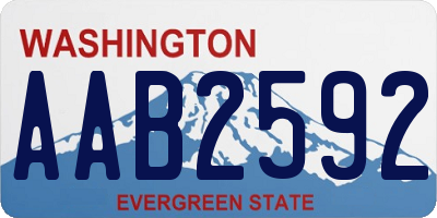 WA license plate AAB2592