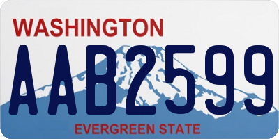 WA license plate AAB2599