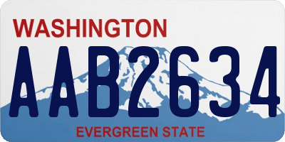 WA license plate AAB2634