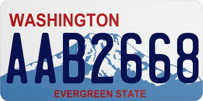 WA license plate AAB2668
