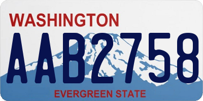 WA license plate AAB2758