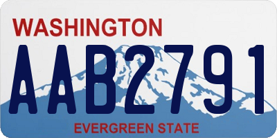 WA license plate AAB2791