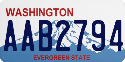 WA license plate AAB2794
