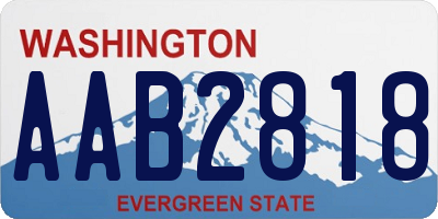 WA license plate AAB2818