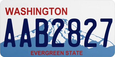 WA license plate AAB2827