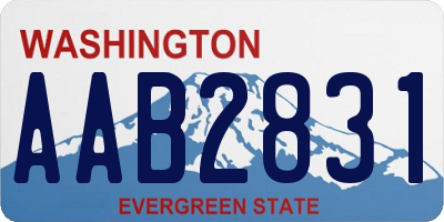 WA license plate AAB2831