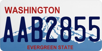 WA license plate AAB2855