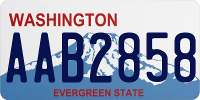 WA license plate AAB2858