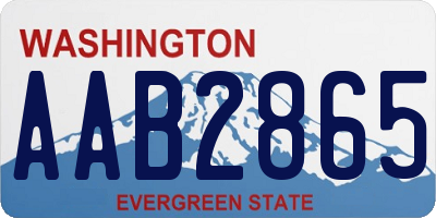 WA license plate AAB2865