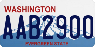 WA license plate AAB2900