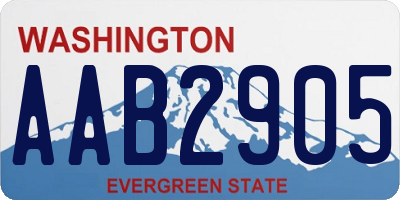 WA license plate AAB2905