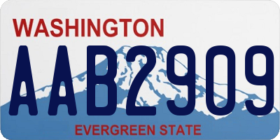 WA license plate AAB2909