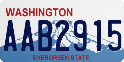 WA license plate AAB2915