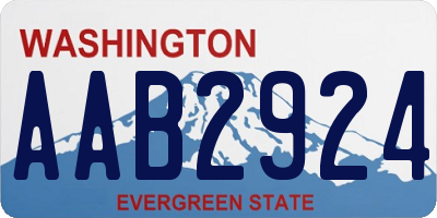 WA license plate AAB2924