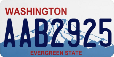 WA license plate AAB2925