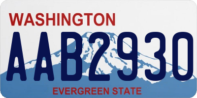 WA license plate AAB2930