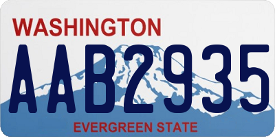 WA license plate AAB2935