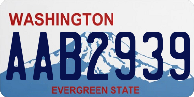 WA license plate AAB2939