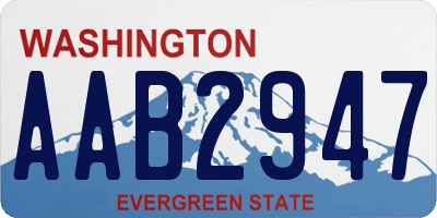 WA license plate AAB2947
