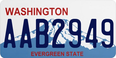 WA license plate AAB2949