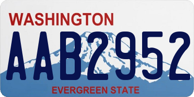 WA license plate AAB2952