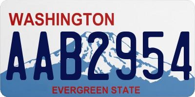 WA license plate AAB2954