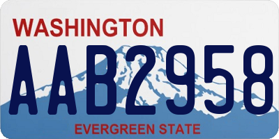 WA license plate AAB2958